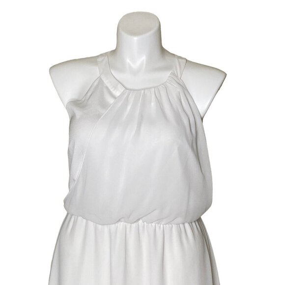 Gianni Bini White Blouson Halter Mini Dress, Sleeveless Juniors Size L - Picture 2 of 9